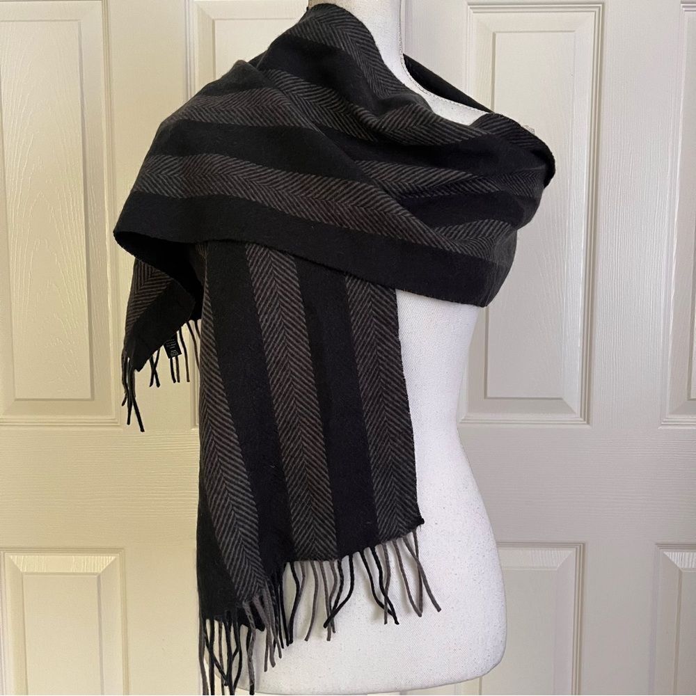 NORDSTROM Cashmere Wool Blend Twill Scarf Gray NEW Unisex